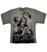 Heaven Sin Forgive Me Crop Tee Grey