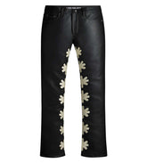 Lost Shdws Leather Pant Black/Bone