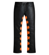 Lost Shdws Leather Pant Black/Orange