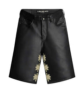 Lost Shdws Leather Shorts Black/Bone