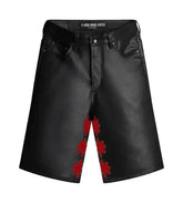 Lost Shdws Leather Shorts Black/Red