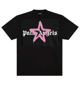 Palm Angels Star Sprayed Logo Tee Black/Pink