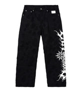 Revenge x City Morgue Logo Distressed Boro Denim Pant Black
