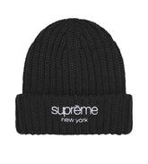 Supreme Chunky Rib Classic Logo Beanie Black