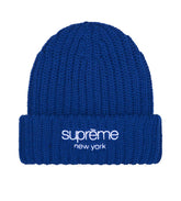Supreme Chunky Rib Classic Logo Beanie Royal Blue