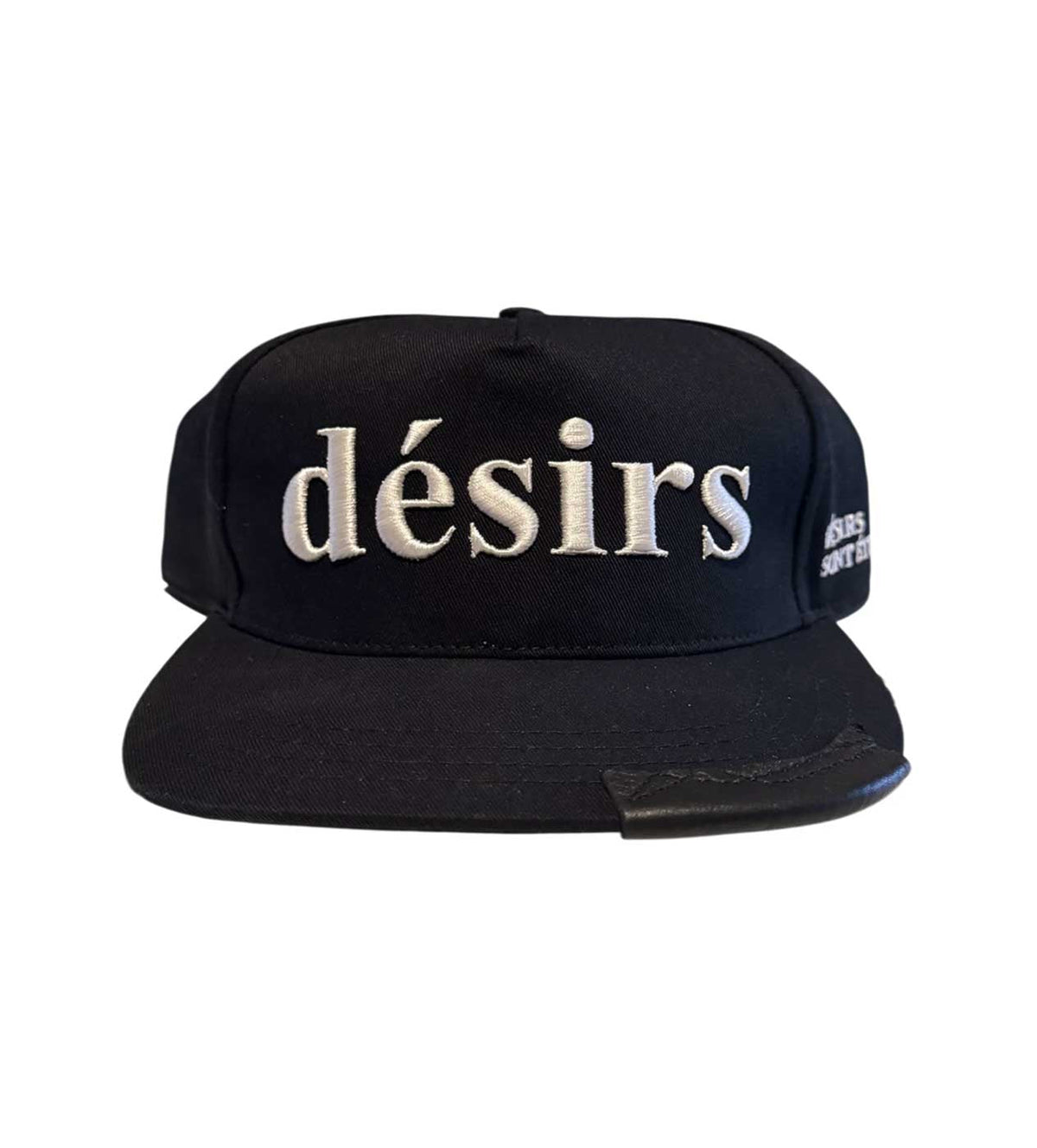 Matiere De Desirs Leather Patch Hat Black