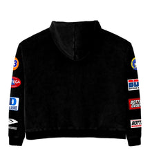 Bottega Desires Patches Zip Up Hoodie Black