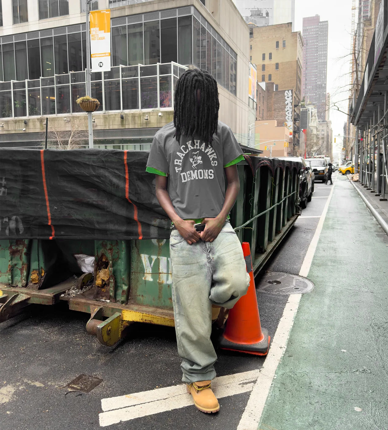 Bravest Studios Trackhawk Double Layer Tee Grey/Green