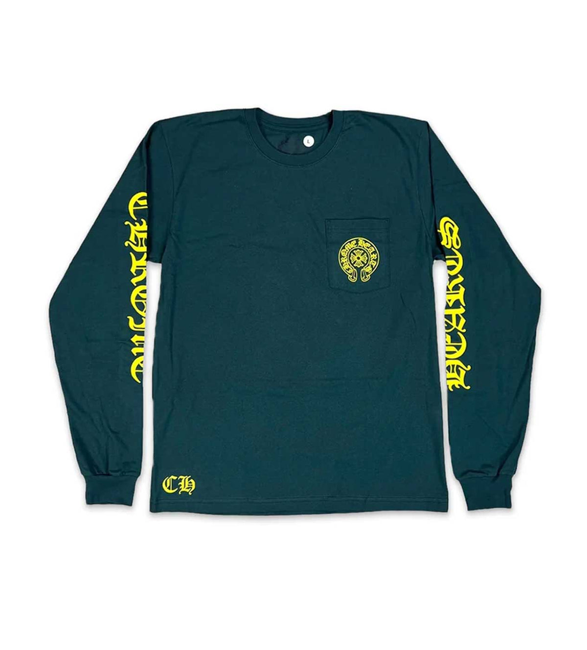 Chrome Hearts Green Yellow Horseshoe L/S Tee