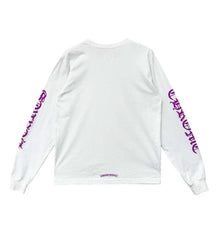 Chrome Hearts Neck Logo Pocket L/S Tee White/Purple