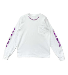 Chrome Hearts Neck Logo Pocket L/S Tee White/Purple