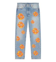 Denim Tears Offset Cotton Wreath Jeans Light Blue Wash