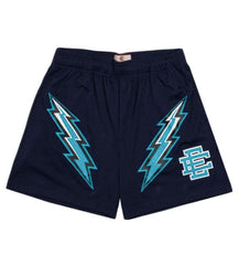 Eric Emanuel Light Blue Lightning Shorts Navy