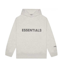 Essentials Oatmeal Hoodie Front Logo