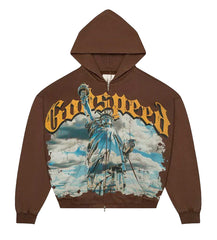Godspeed Chrome Liberty Zip Up Hoodie Mocha
