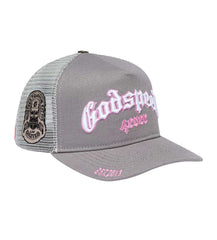 Godspeed Forever Trucker Hat Grey/Pink