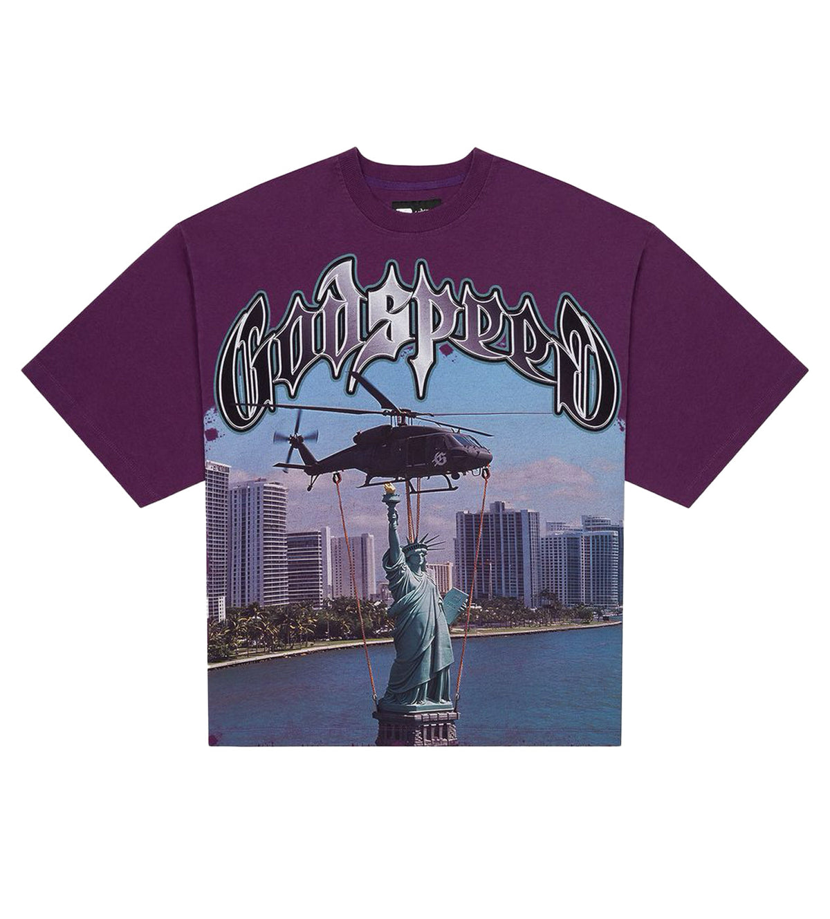 Godspeed JFK to MIA Tee Purple