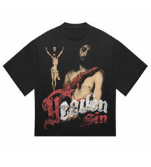 Heaven Sin Blessed Cropped Tee Black