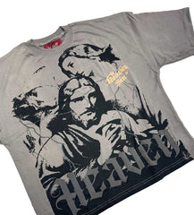 Heaven Sin Forgive Me Crop Tee Grey