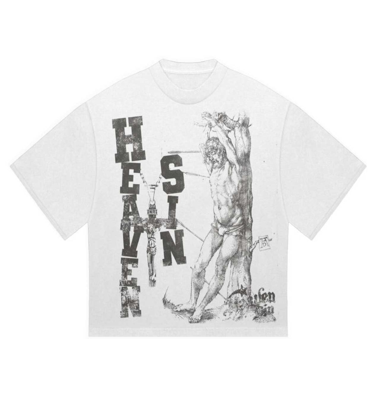 Heaven Sin Rosaries Crop Tee White