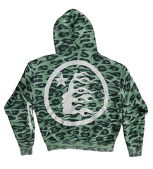 Hellstar Cheetah Zip Up Hoodie Green