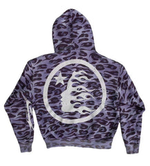 Hellstar Cheetah Zip Up Hoodie Purple