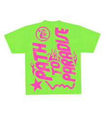 Hellstar Studios Jesus Emblem Lime Neon Green Tee