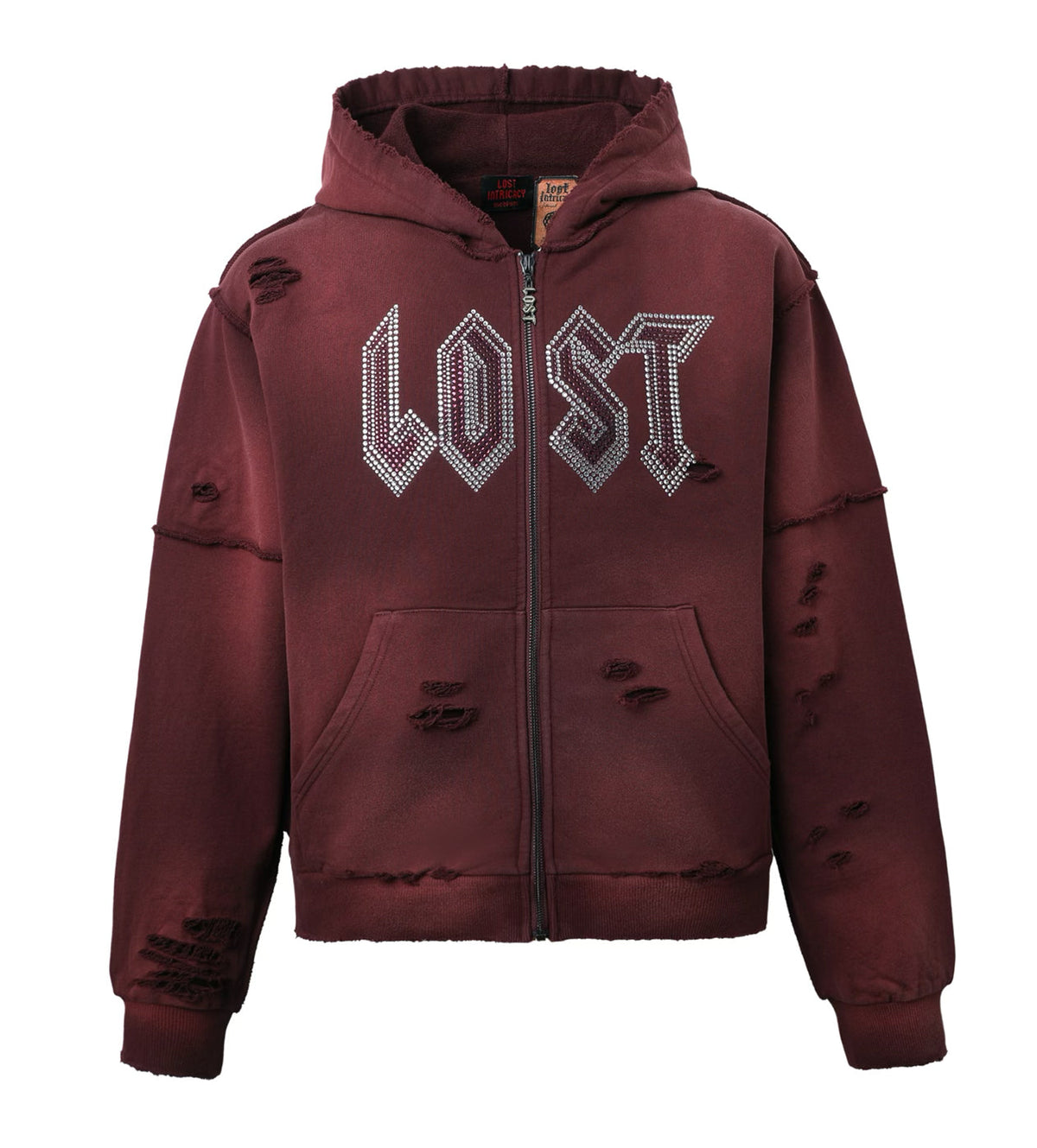 Lost Intricacy Man Hoodie Burgundy