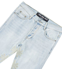 Lost Shdws Studded Denim Pants Blue/Bone