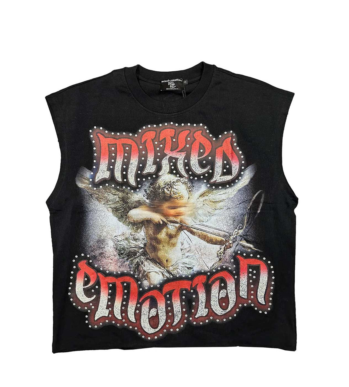 Mixed Emotions Angel Sleeveless Tee Black