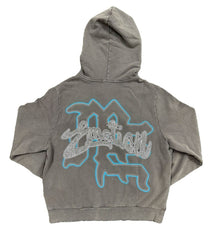 Mixed Emotion Rhinestone Hoodie Grey