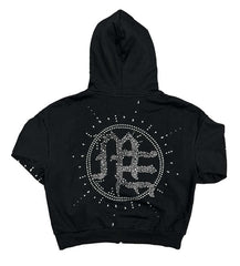 Mixed Emotions Eclipse Rhinestone Hoodie Black