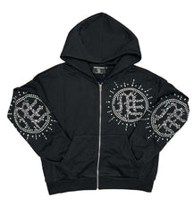 Mixed Emotions Eclipse Rhinestone Hoodie Black