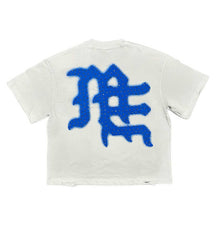 Mixed Emotions End Rhinestone Tee White/Blue