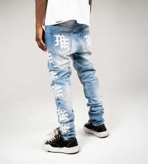 Mixed Emotions Monogram Denim Blue Wash Blue/White