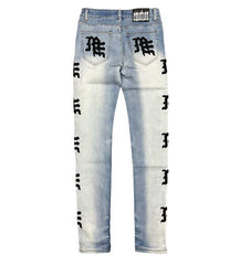 Mixed Emotions Monogram Denim Light Blue Wash (Blue/Black)