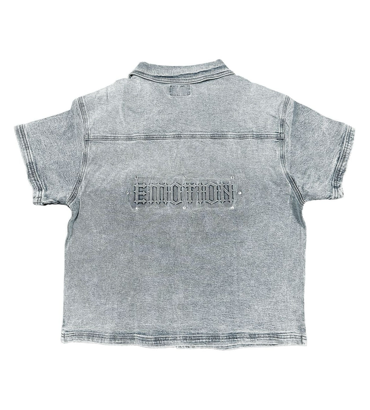 Mixed Emotions Paisley Denim Shirt Blue