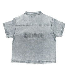 Mixed Emotions Paisley Denim Shirt Blue