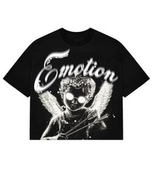 Mixed Emotions Pearl Cropped Tee Black
