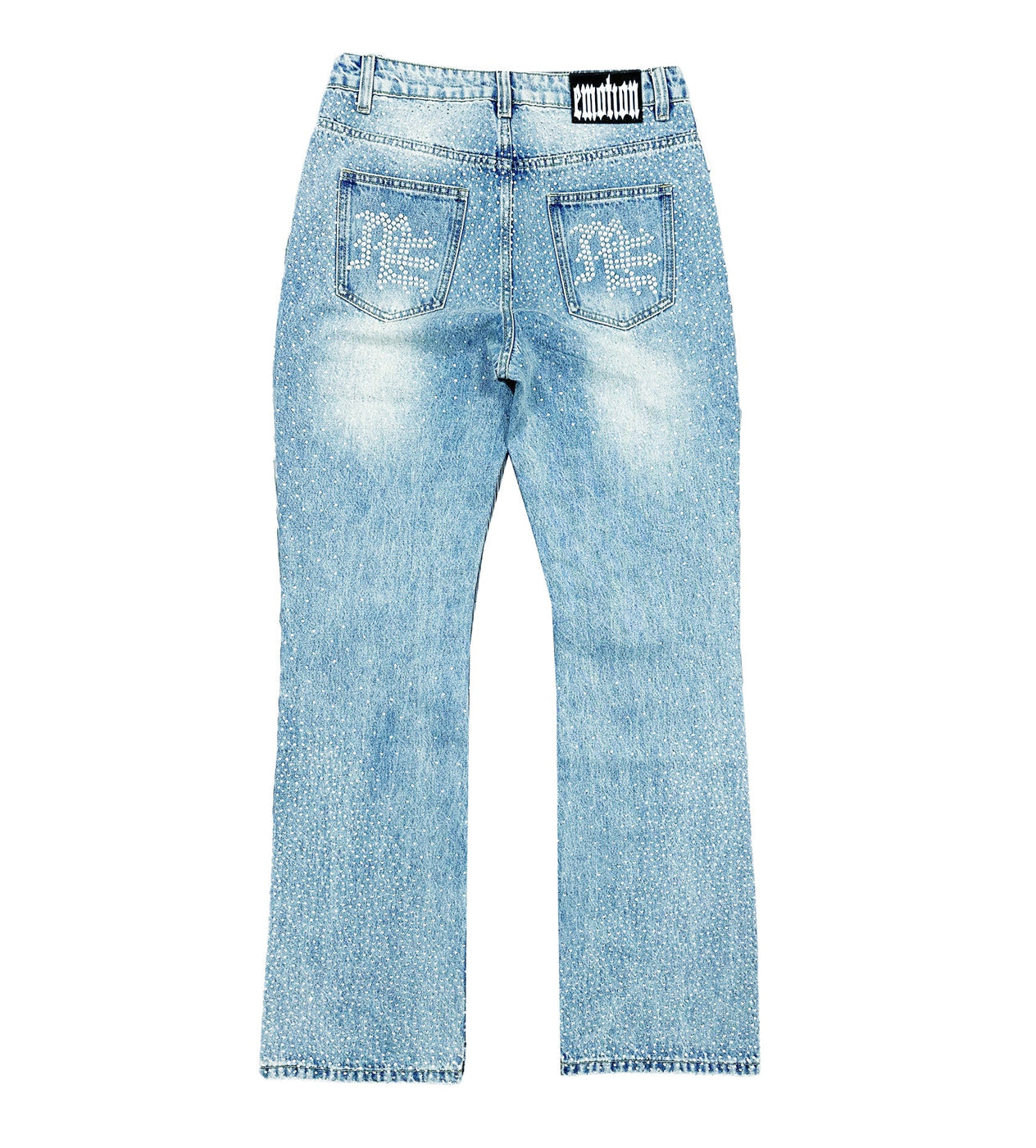 Mixed Emotions ME Rhinestone Denim Blue Wash