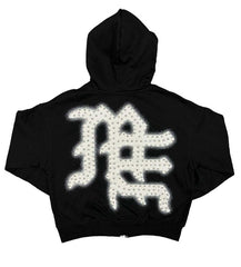 Mixed Emotions "End" Rhinestone Hoodie Black