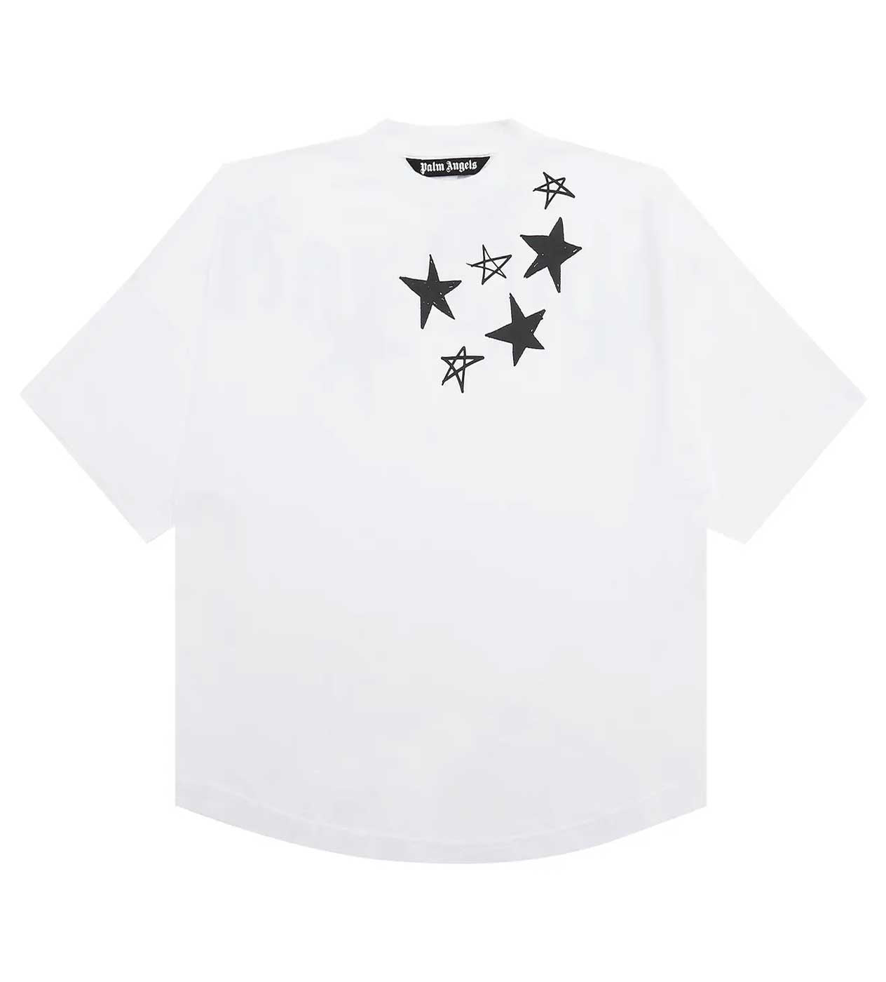 Palm Angels Shooting Stars Overlogo Tee White/Black