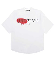 Palm Angels Tokyo Sprayed Logo Tee White/Red