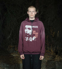 Pieces Inhumane Half Zip Sweatshirt Maroon
