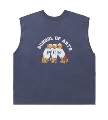 Pieces Mascot Sleeveless Tee Vintage Navy