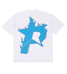 Pieces Star Flame Tee Blue White