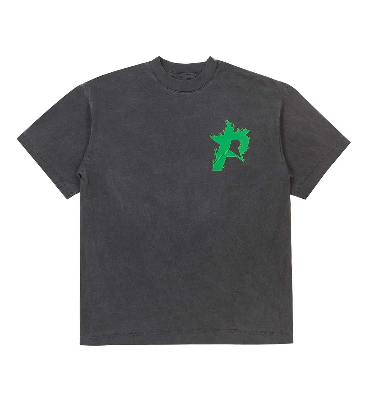 Pieces Star Flames Tee Washed Black Green