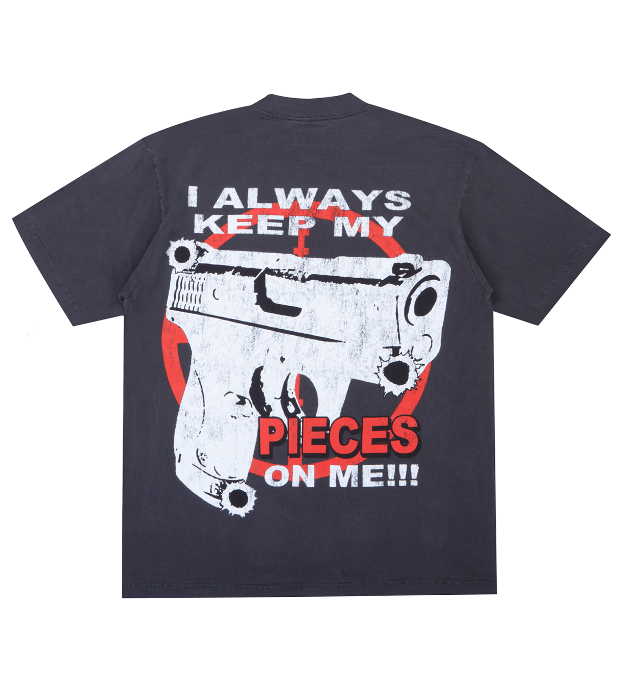Pieces Shooting Range Tee Washed Black