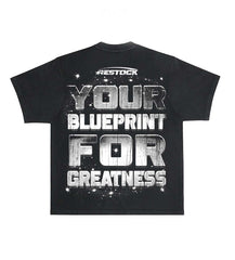 Restock AR Blueprint Tee Washed Black