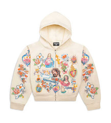 Righteous Risen King Zip Up Hoodie Cream